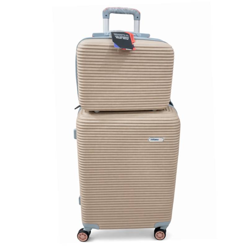 Valise Moyen Modèle MILANO BAG avec mallette grand modèle - Beige - MILANO-BAG