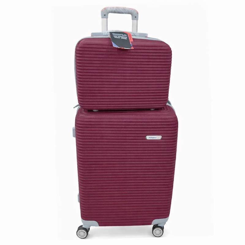 Valise Moyen Modèle MILANO BAG avec mallette grand modèle - Rouge bordeaux - MILANO-BAG
