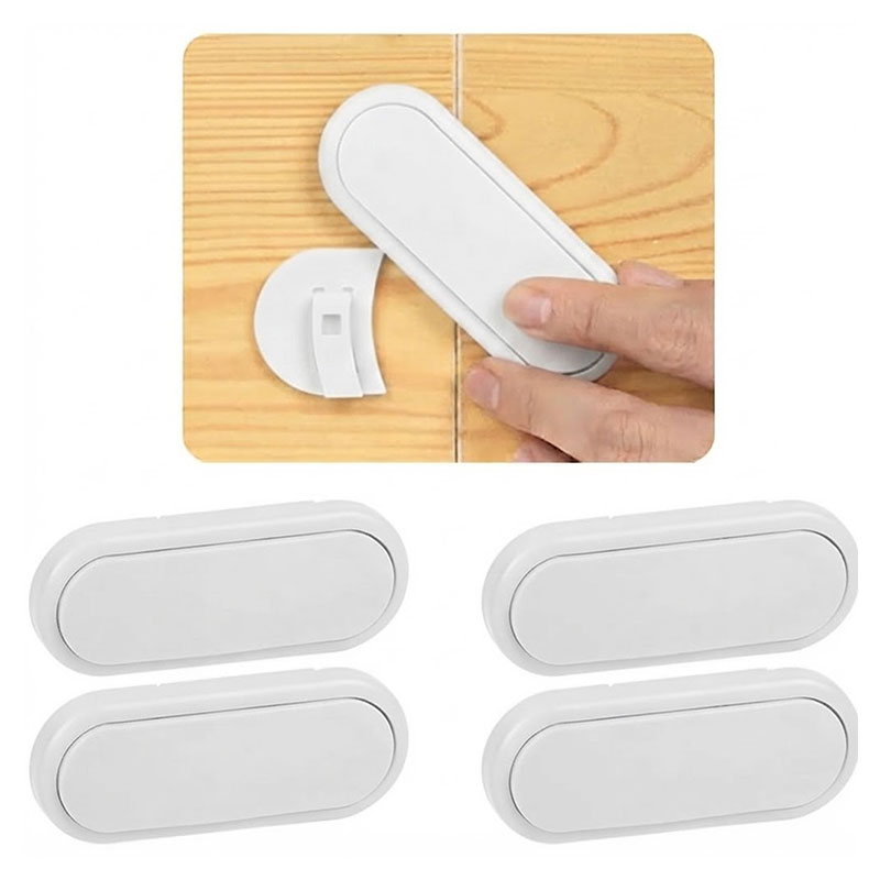 Set de 4 Verrous de Sécurité Multifonctions pour Bébé - Blanc