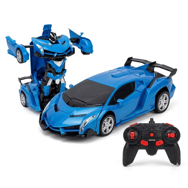 Voiture Robot Deformed Car 2EN1 Télécommandée - Bleu