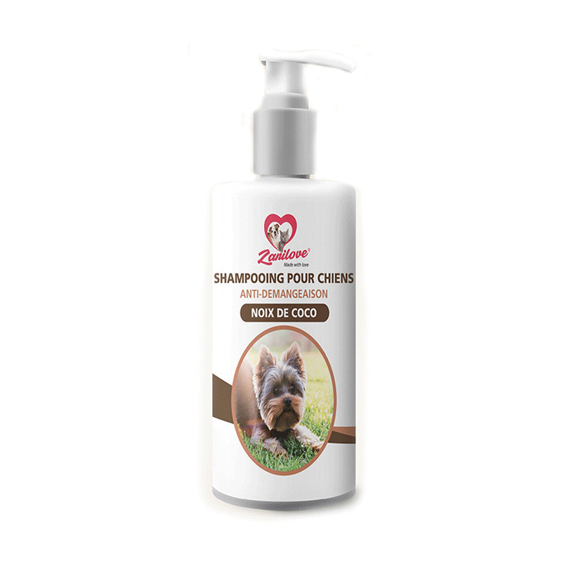 Shampoing ZANILOVE Pour Chiens Anti Démangeaison Coco 200 ml